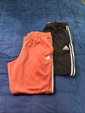 Adidas Coral and Black Jogger Pants